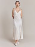 Ghost Nina Satin Maxi Dress, Ivory