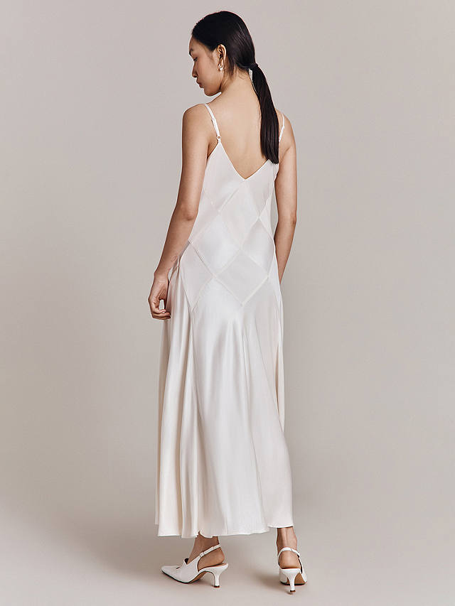 Ghost Nina Satin Maxi Dress, Ivory