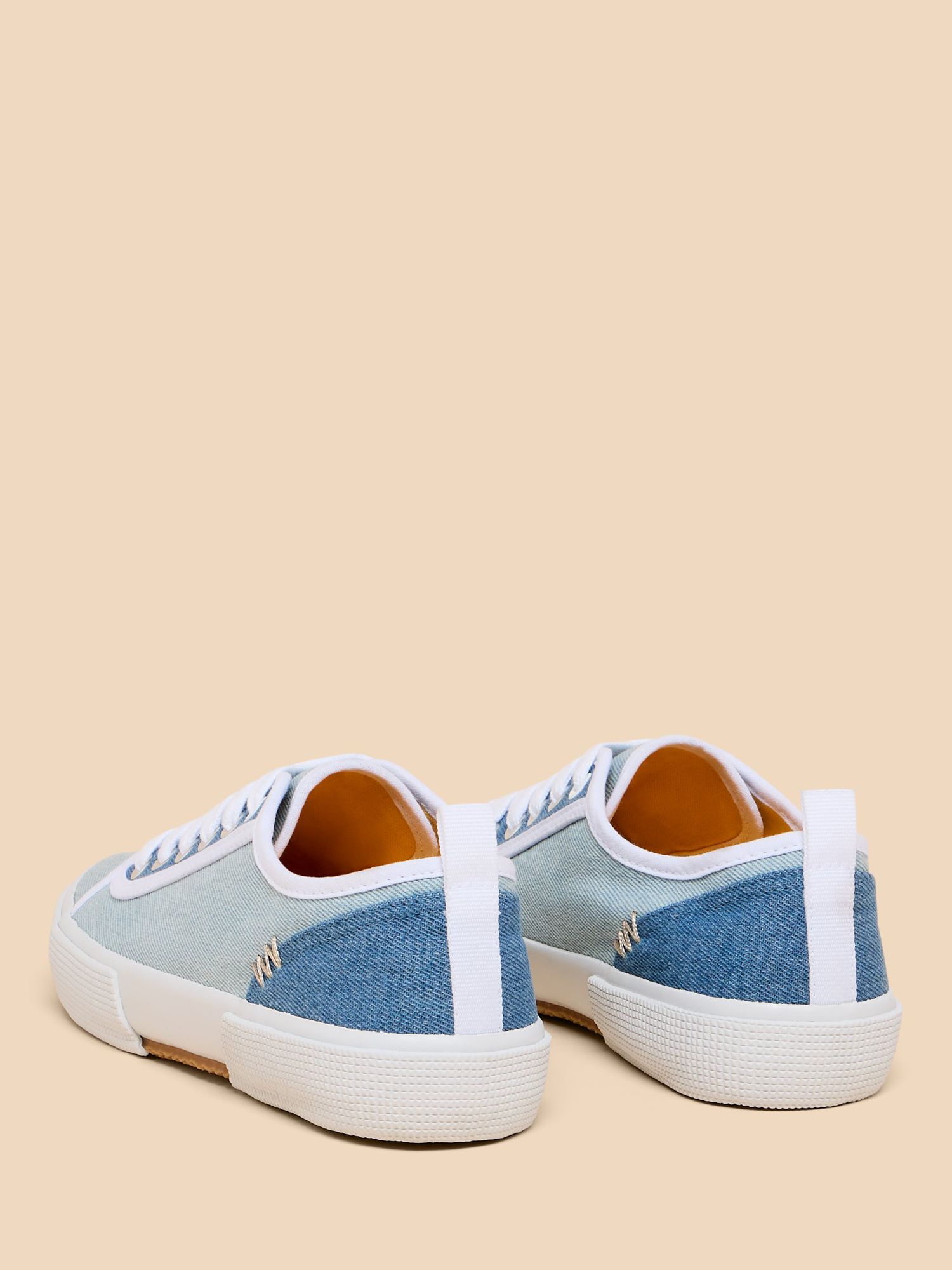 Buy White Stuff Pippa Canvas Lace Up Trainers, Blue Online at johnlewis.com