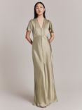 Ghost Delphine Bias Cut Satin Maxi Dress