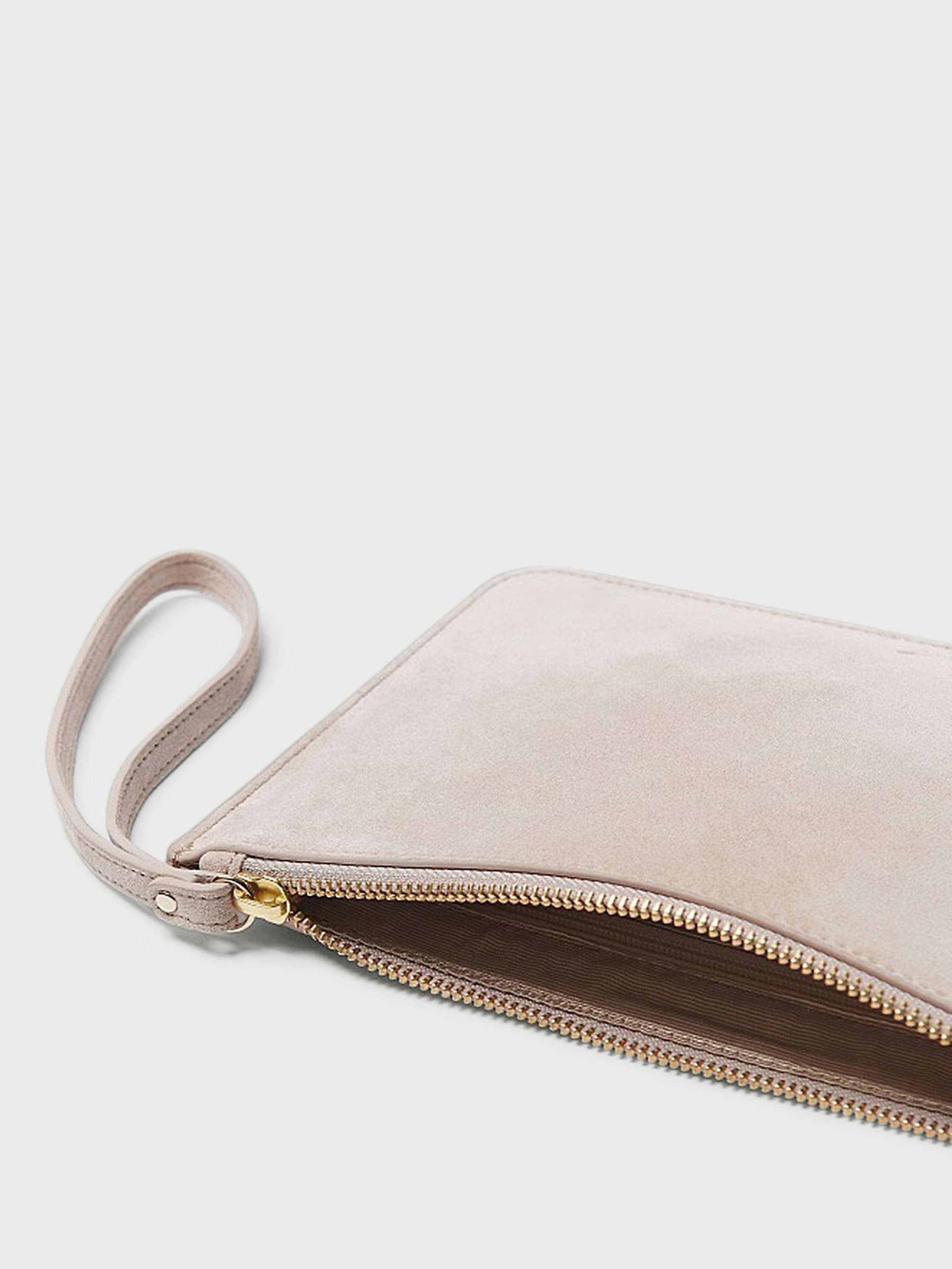 Buy Crew Clothing Pouch Leather Bag, Nude Online at johnlewis.com