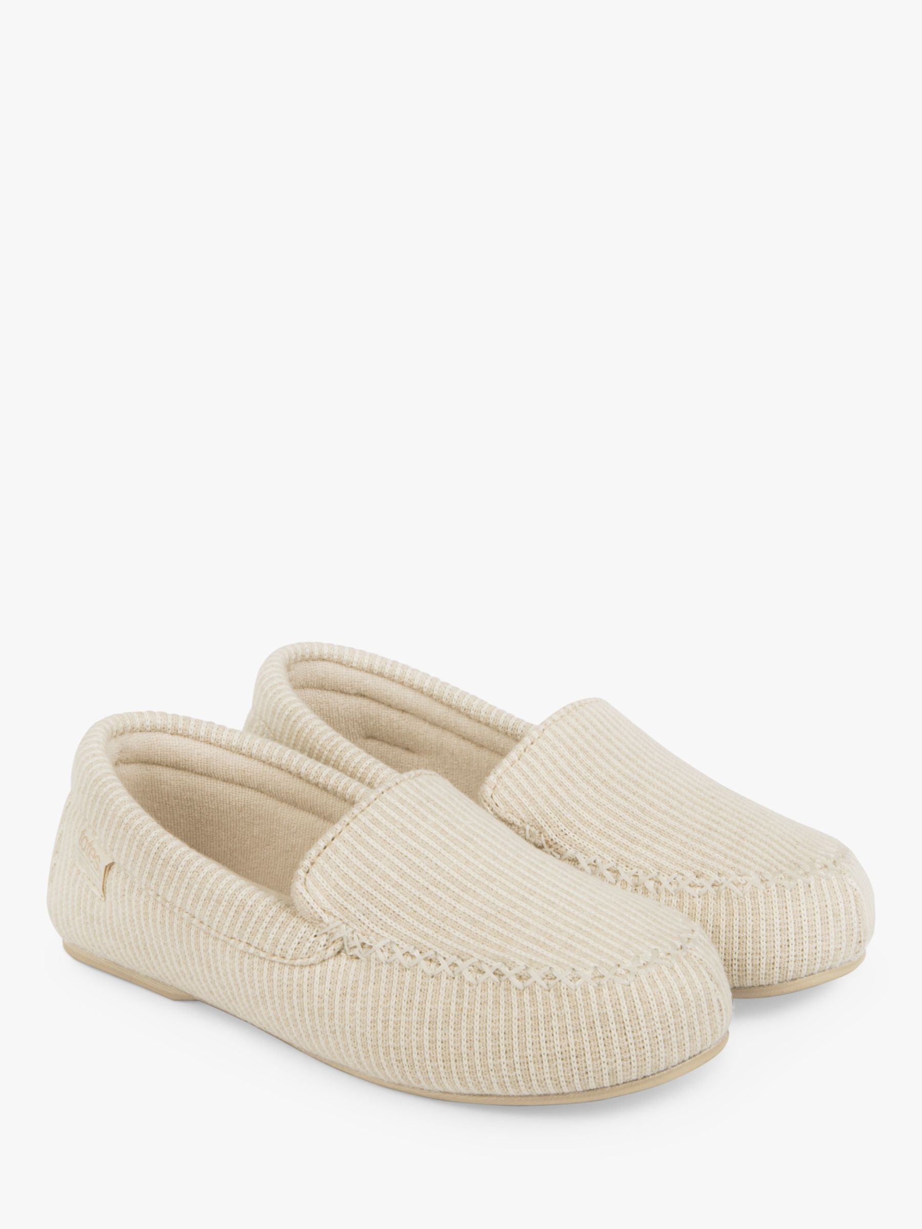 Buy totes Textured Moccasin Slippers, Beige Online at johnlewis.com