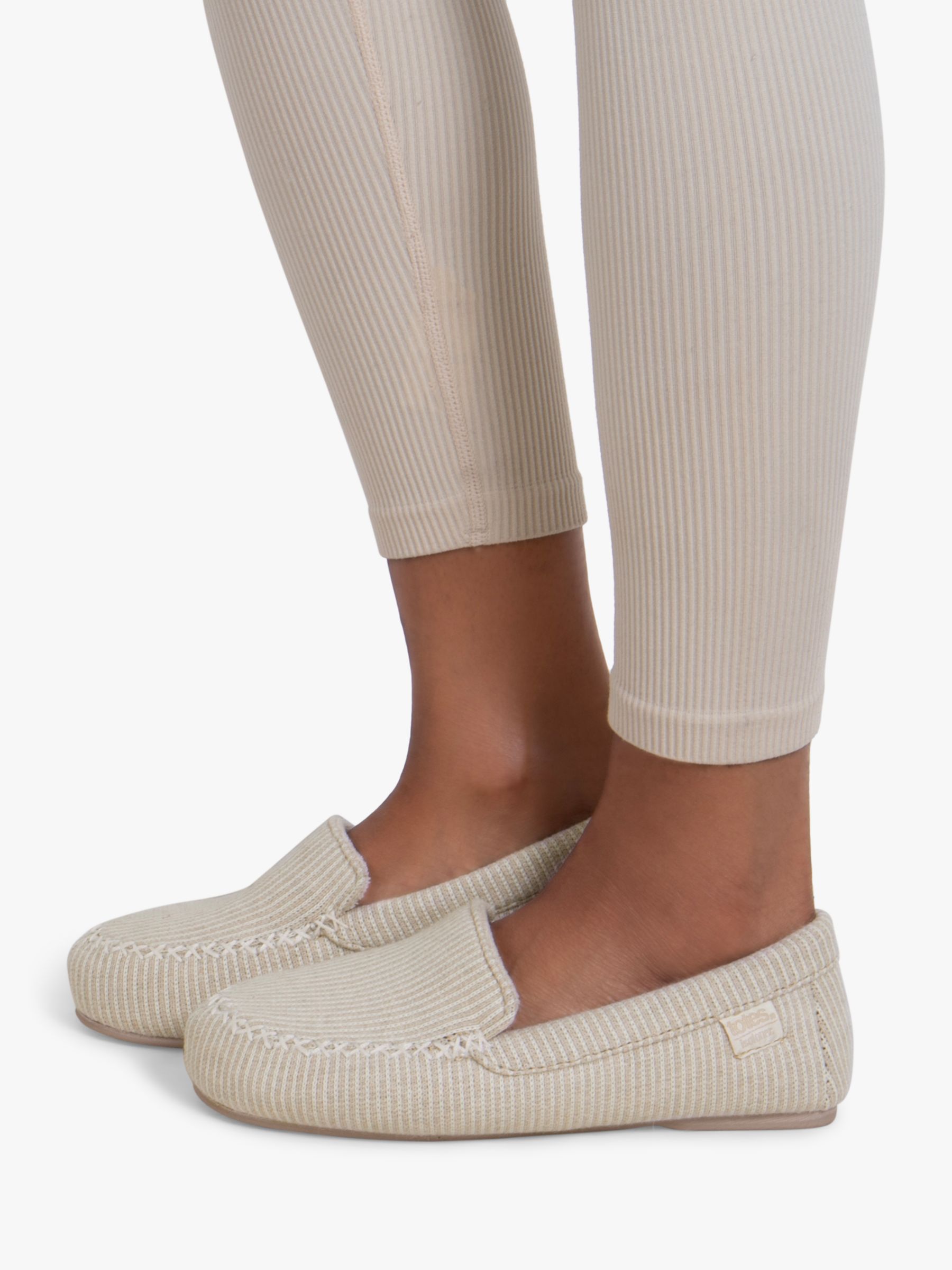 Buy totes Textured Moccasin Slippers, Beige Online at johnlewis.com