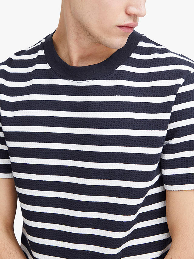 Casual Friday Thor Striped Short Sleeve T-Shirt, White/Navy
