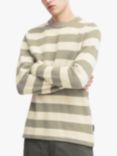 Casual Friday Karl Striped Crew Neck Knit Jumper, Green/White