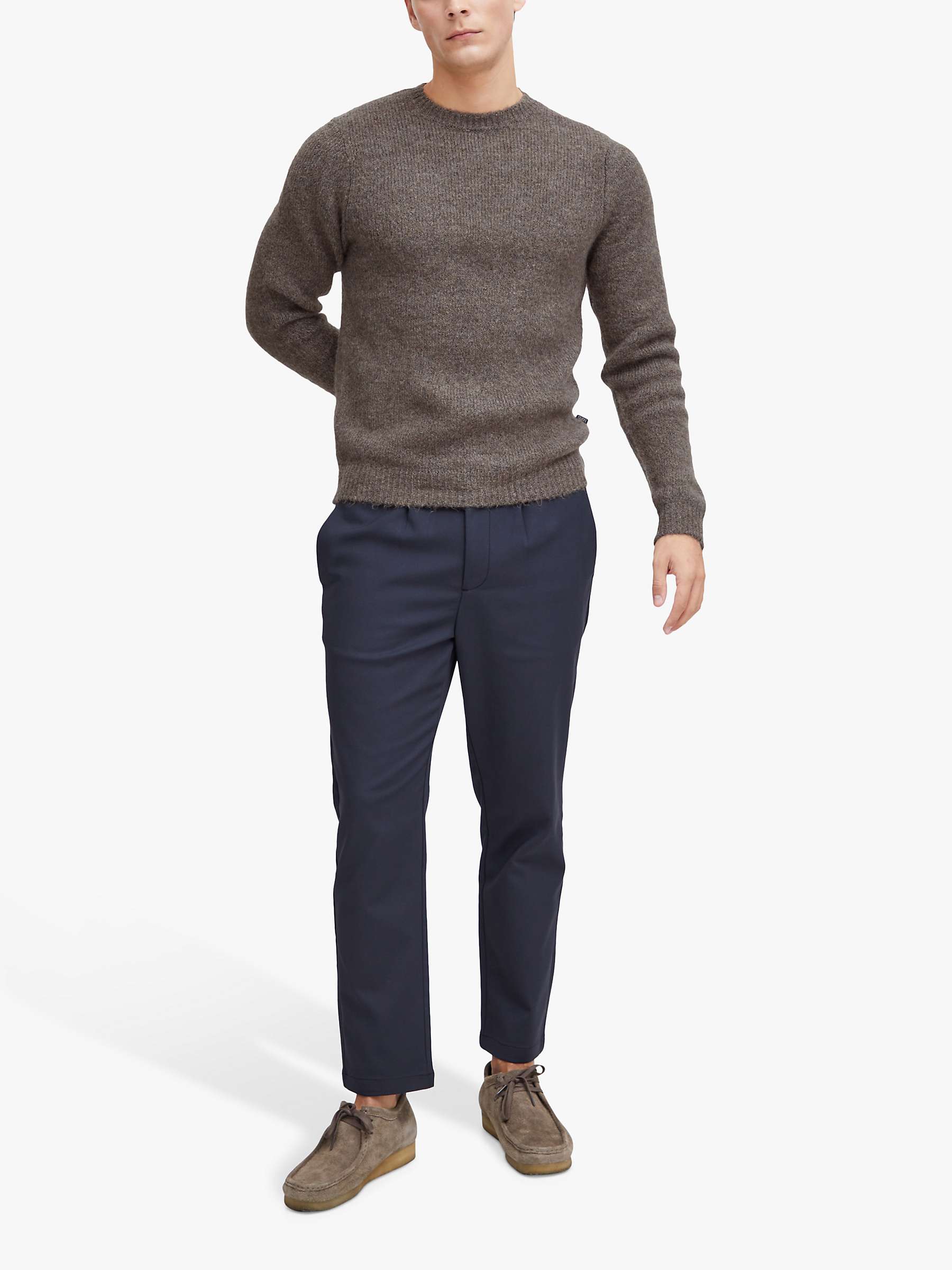 Buy Casual Friday Karl Lambswool Mix Knitted Jumper, Brown Online at johnlewis.com