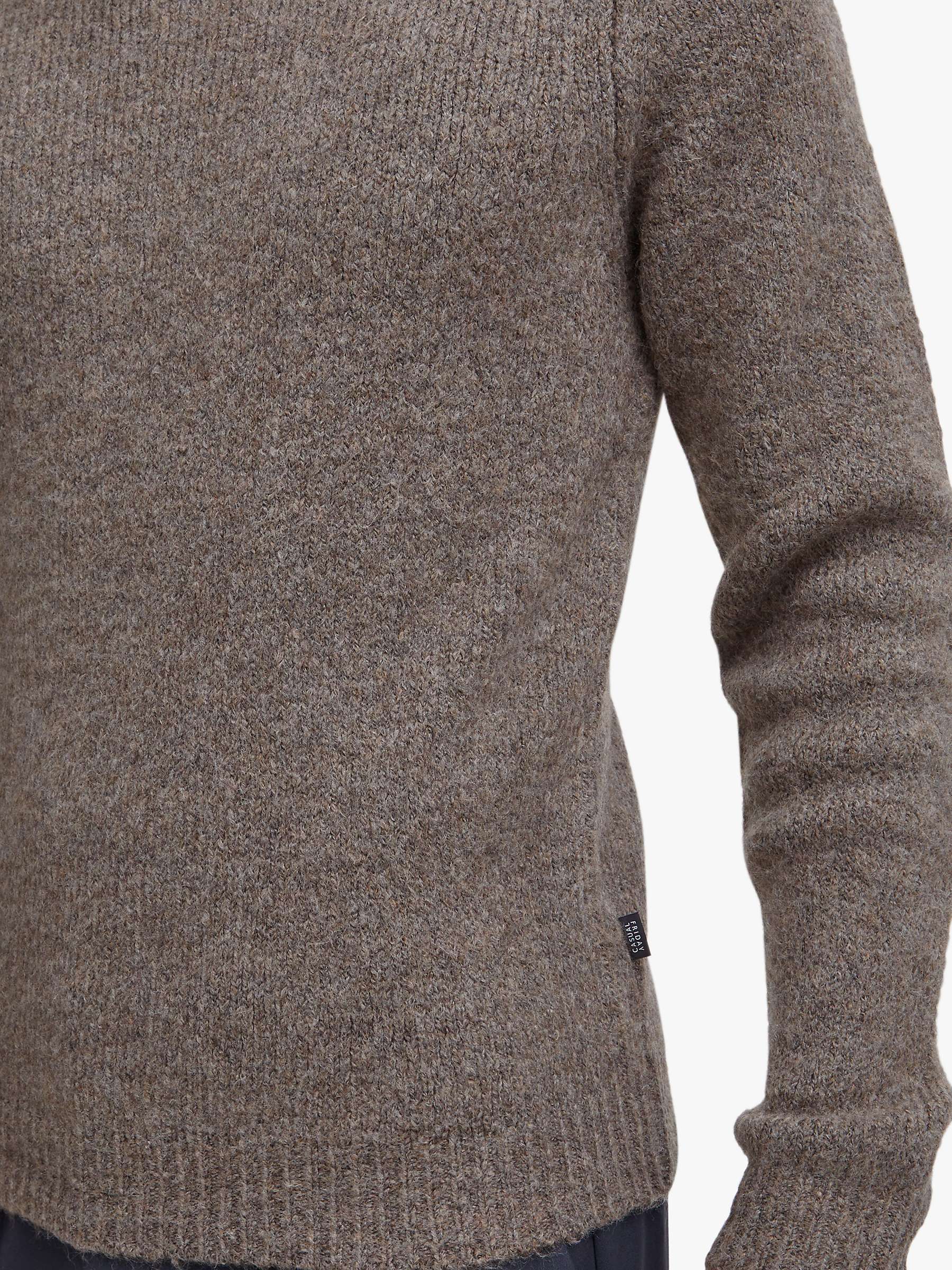 Buy Casual Friday Karl Lambswool Mix Knitted Jumper, Brown Online at johnlewis.com