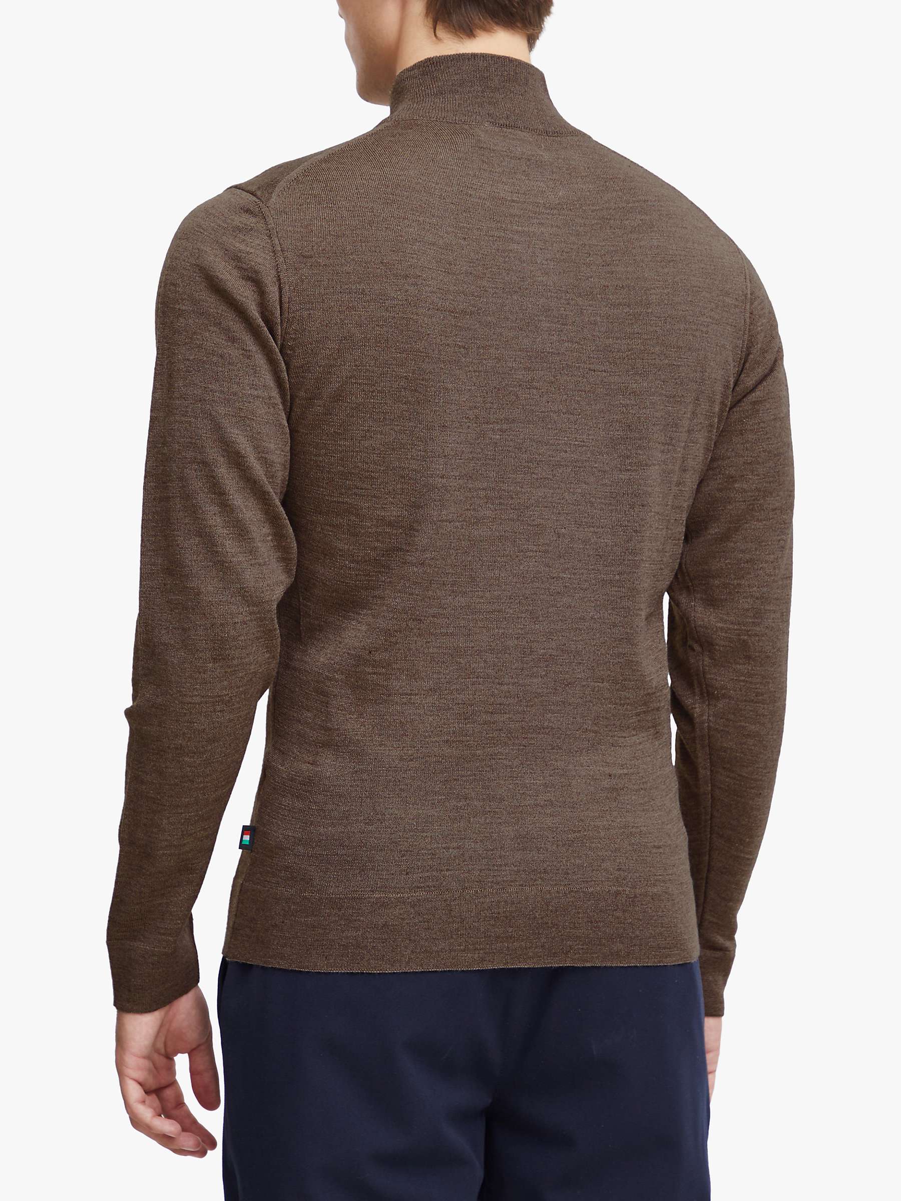 Buy Casual Friday Karlo Long Sleeve Knitted Zip Jumper, Brown Online at johnlewis.com