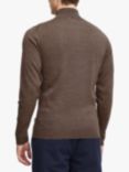 Casual Friday Karlo Long Sleeve Knitted Zip Jumper, Brown, Brown