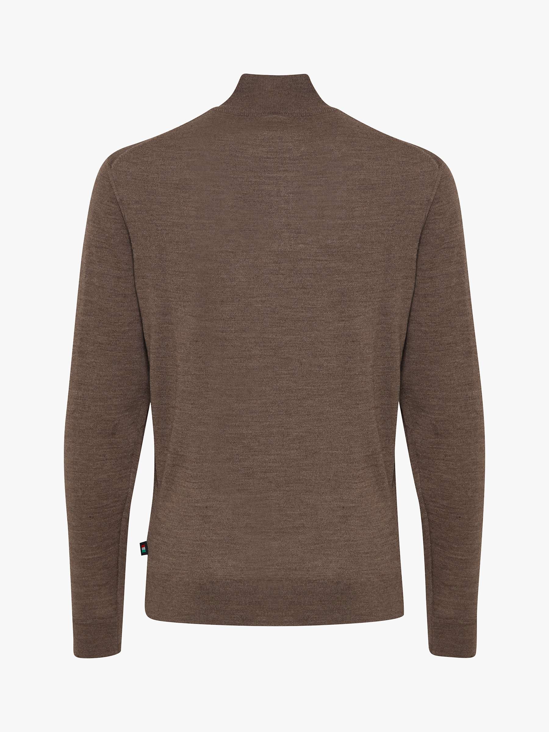 Buy Casual Friday Karlo Long Sleeve Knitted Zip Jumper, Brown Online at johnlewis.com