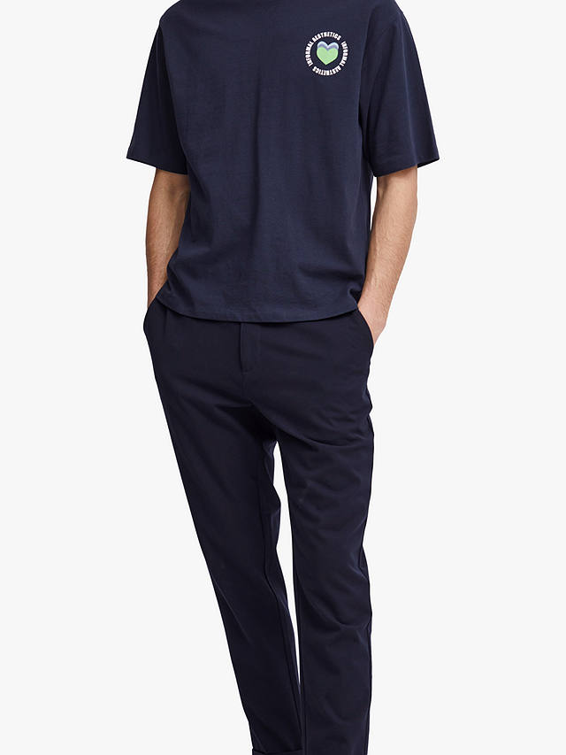 Casual Friday Gale Stretch Slim Fit Trousers, Dark Navy