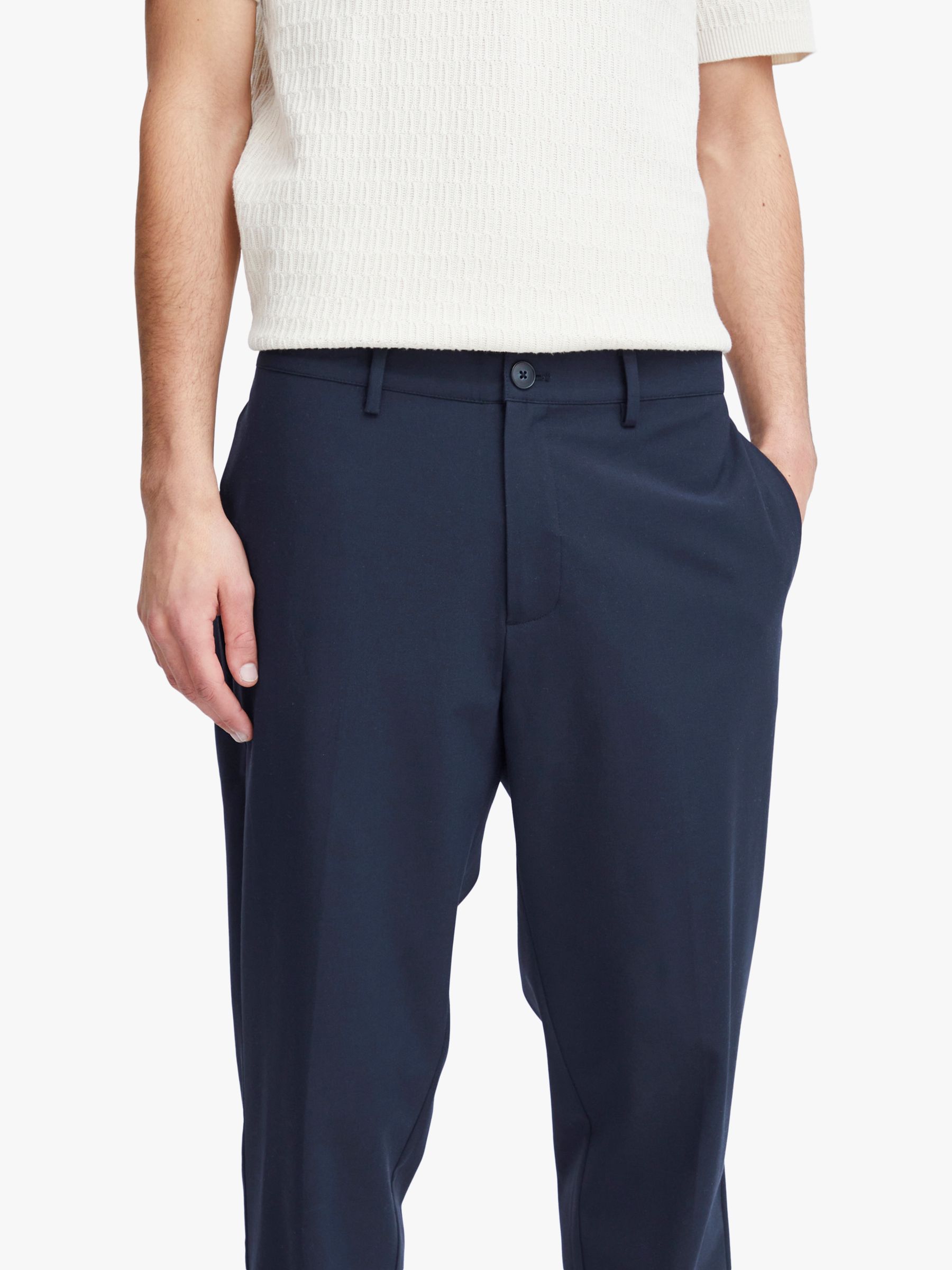 Casual Friday Pepe Stretch Trousers, Dark Navy at John Lewis & Partners
