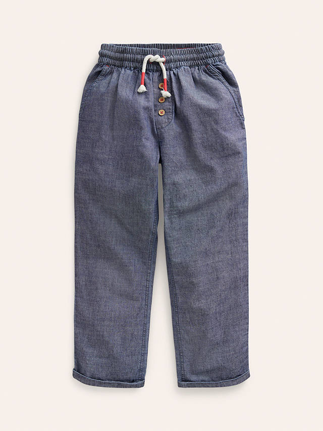 Mini Boden Kids' Summer Pull On Trousers, Mid Chambray