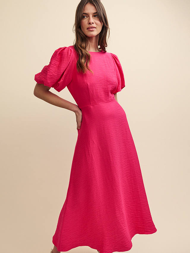 Nobody's Child Zora Linen Blend Midi Dress, Pink