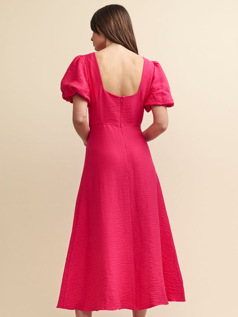 Nobody's Child Zora Linen Blend Midi Dress, Pink, 14