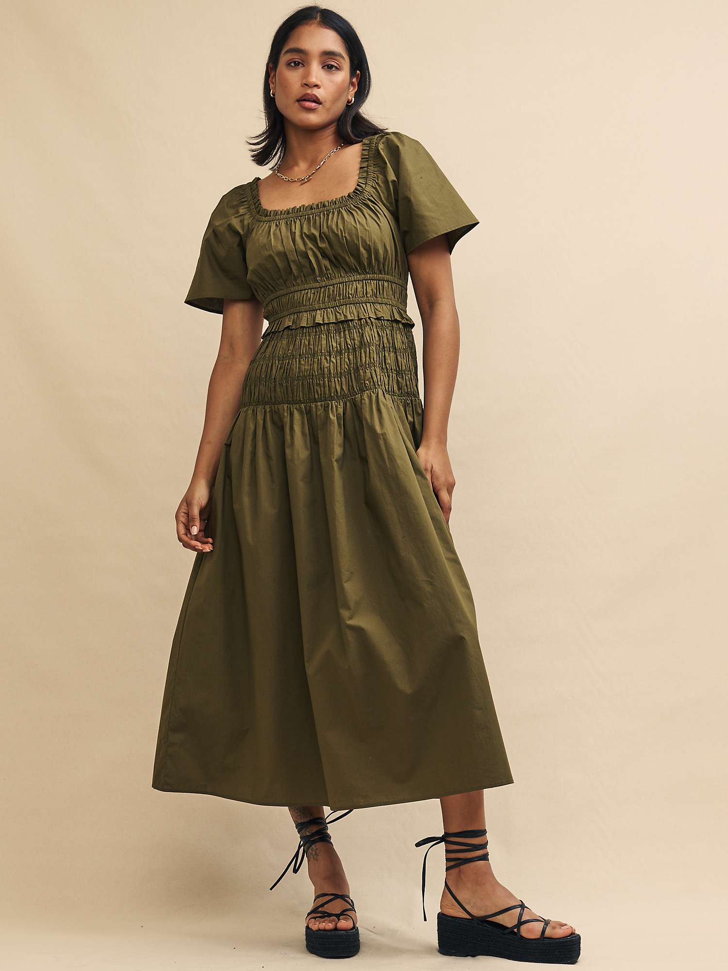 Buy Nobody's Child Cassandra Midaxi Dress, Green Online at johnlewis.com