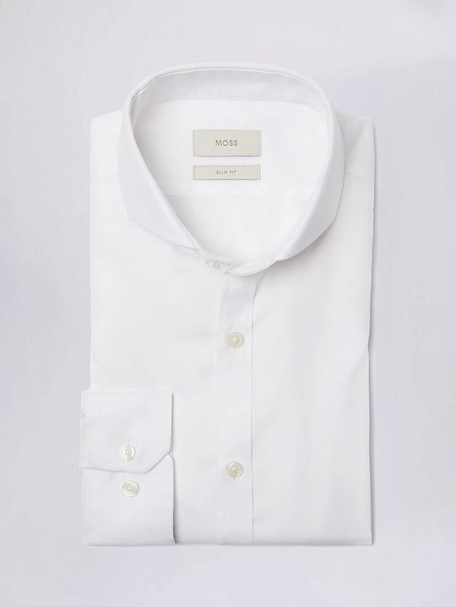 Moss Slim Royal Oxford Non-Iron Shirt, White