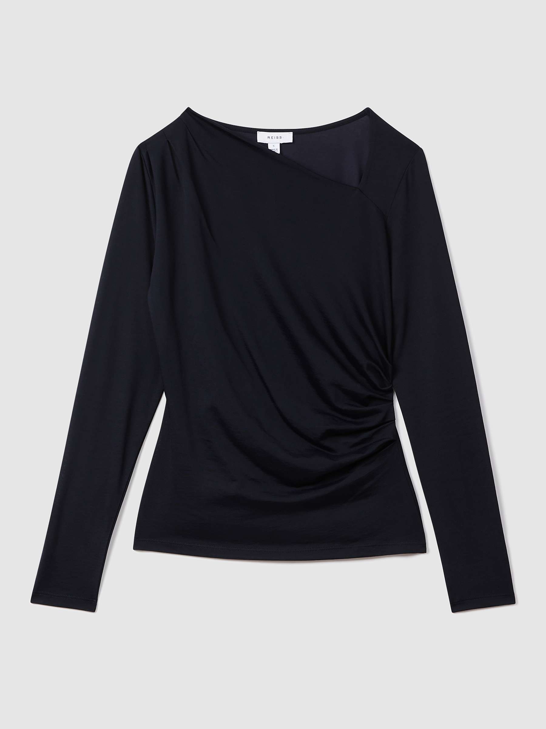 Buy Reiss Sandy Asymmetric Neck Ruched Top Online at johnlewis.com