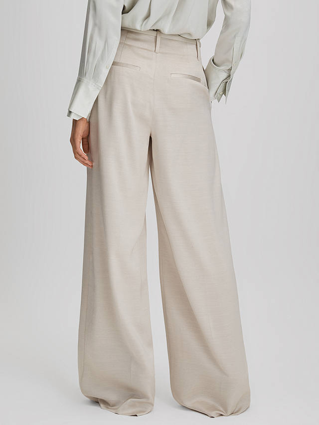 Reiss Petite Isla Wide Leg Trousers, Champagne