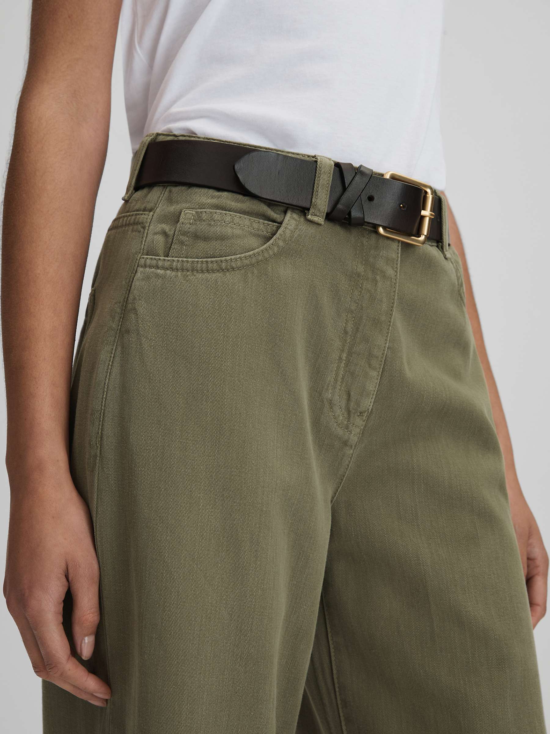 Buy Reiss Petite Colorado Trousers, Khaki Online at johnlewis.com