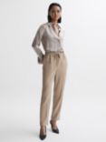 Reiss Petite Hailey Tapered Trousers, Mink