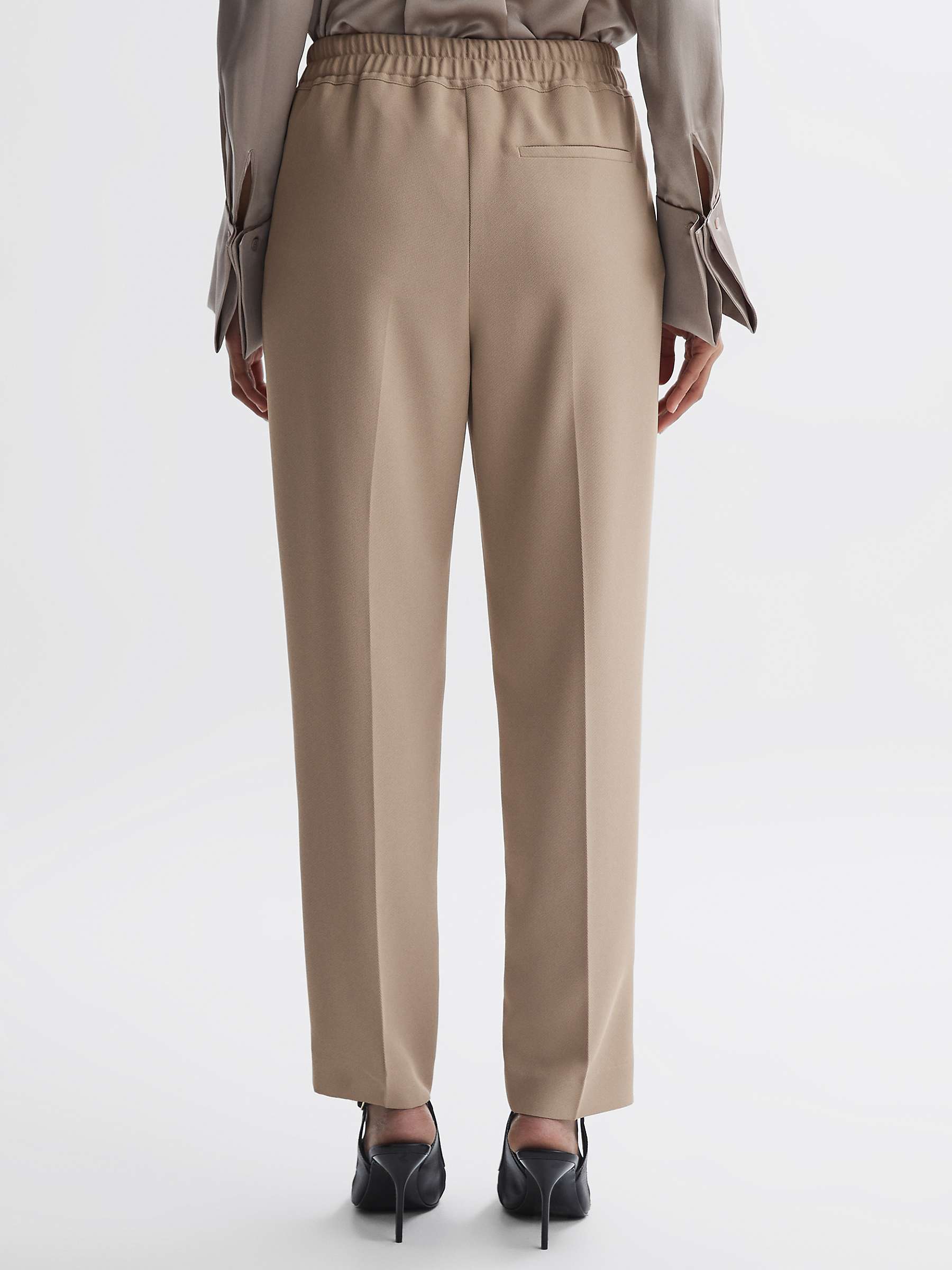 Buy Reiss Petite Hailey Tapered Trousers, Mink Online at johnlewis.com