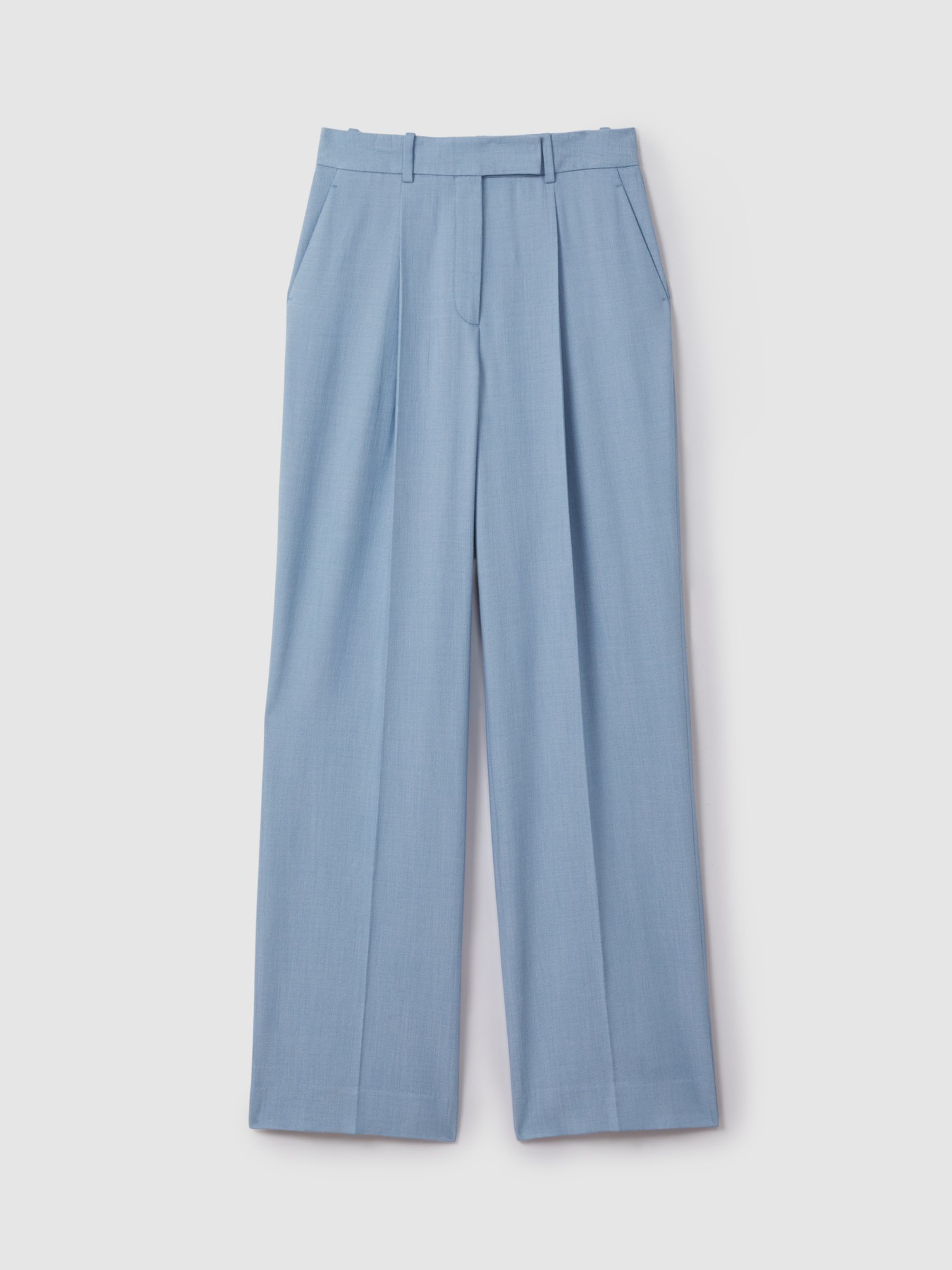 Reiss Petite June Wide Leg Tailored Trousers, Blue, 6
