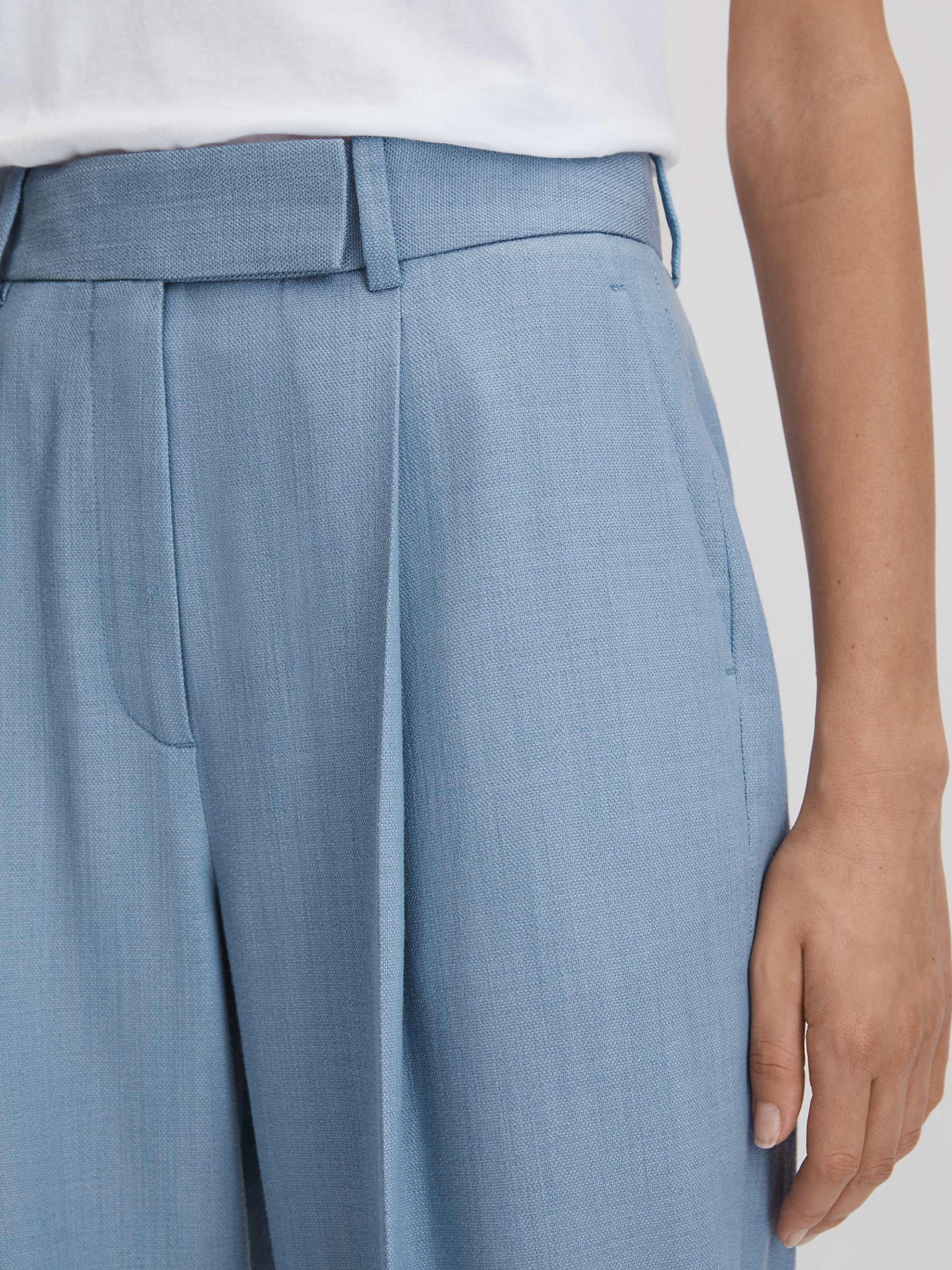 Buy Reiss Petite June Wide Leg Tailored Trousers, Blue Online at johnlewis.com