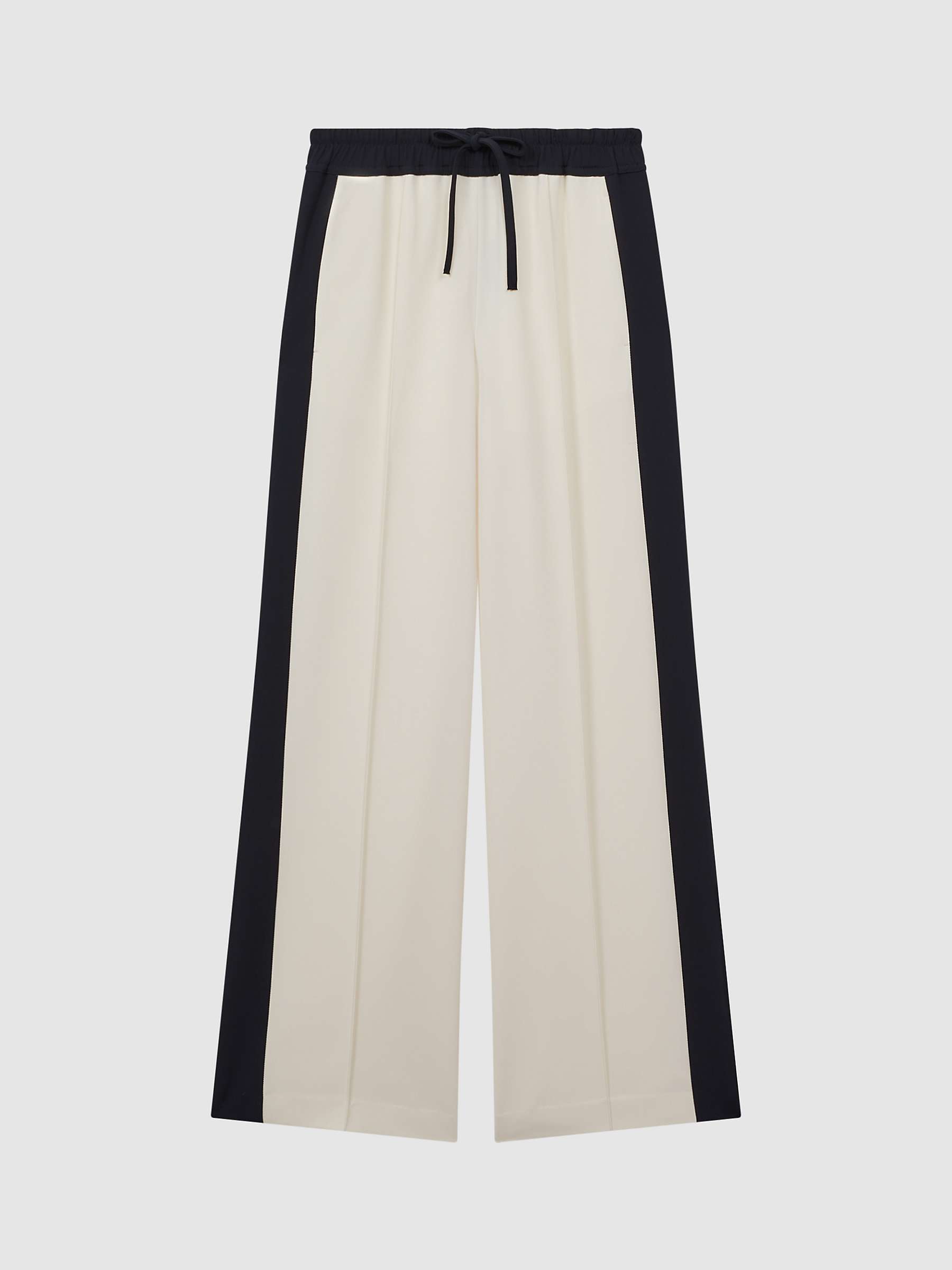 Buy Reiss Petite May Side Stripe Wide Leg Trousers, Cream/Black Online at johnlewis.com