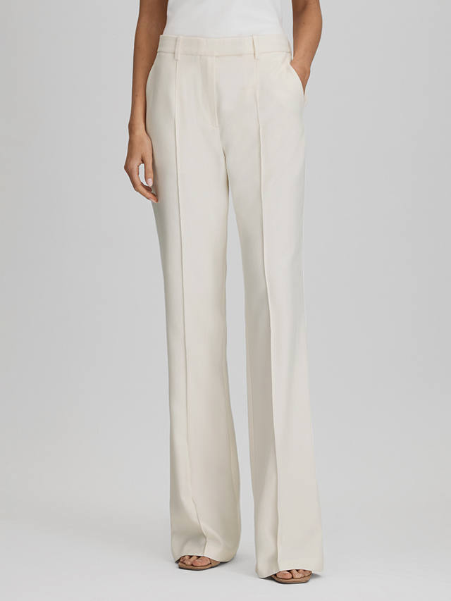 Reiss Petite Millie Flared Tailored Trousers, Cream