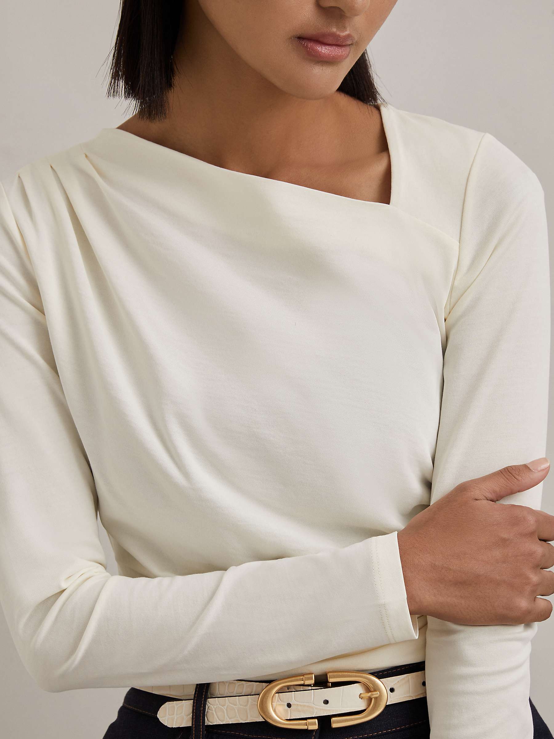 Buy Reiss Sandy Asymmetric Neck Ruched Top Online at johnlewis.com