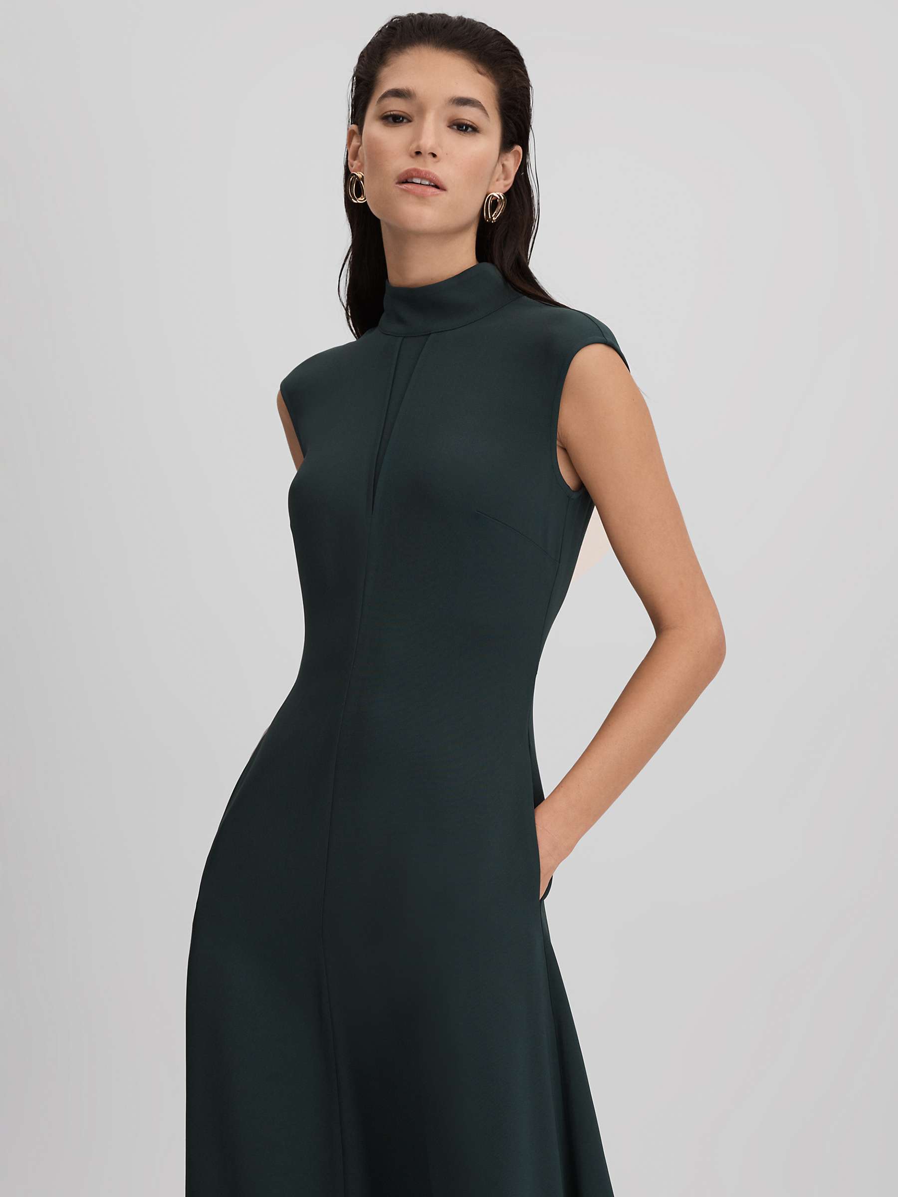 Buy Reiss Petite Libby Occasion Midi Dress, Dark Green Online at johnlewis.com