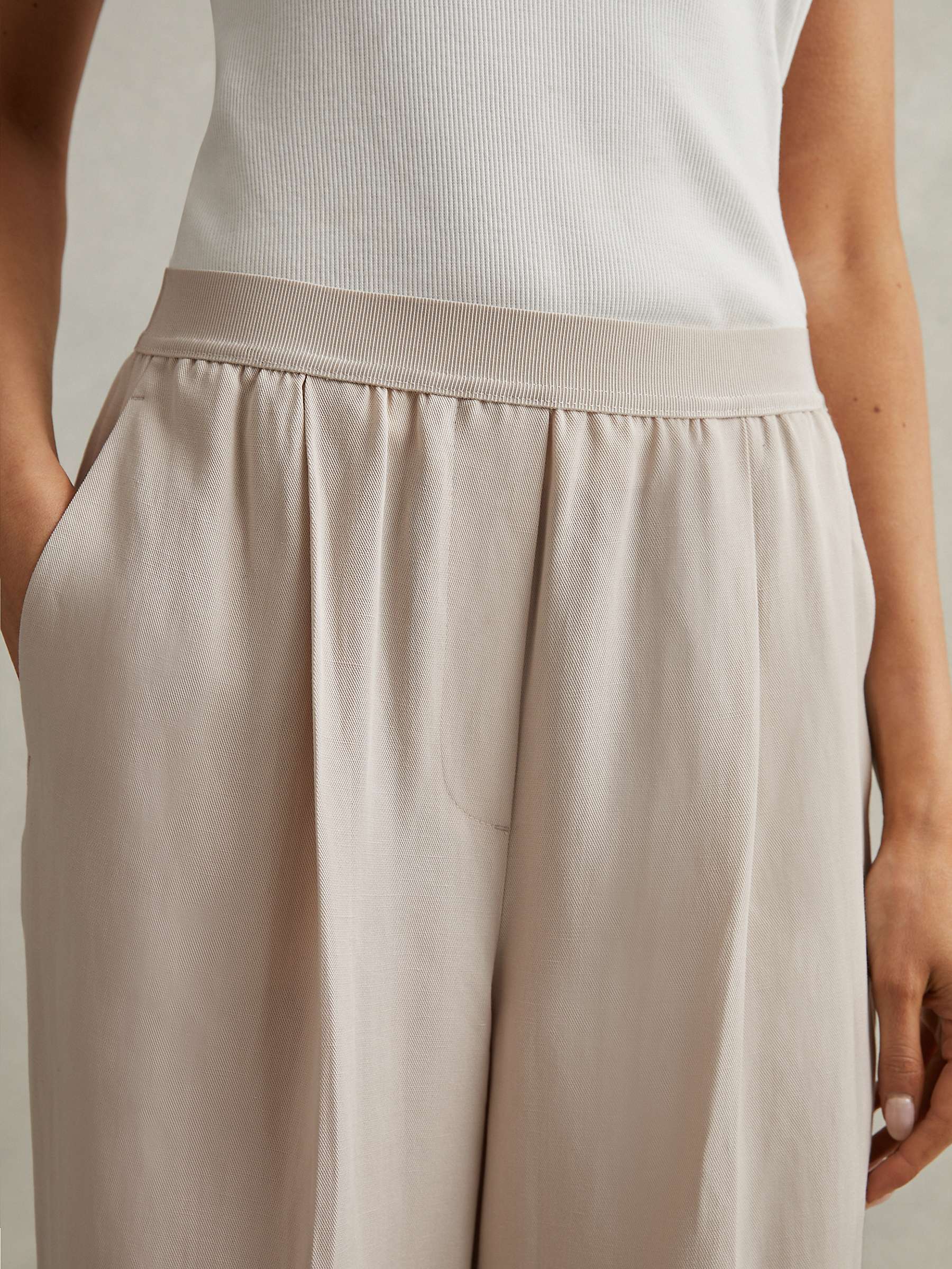 Buy Reiss Petite Vera Linen Blend Wide Leg Trousers Online at johnlewis.com
