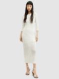 AllSaints Briar Knitted Midi Dress, Chalk White, Chalk White