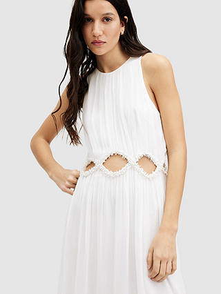 AllSaints Mabel Embellished Maxi Dress, Off White