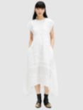 AllSaints Gianna Embroidered Midi Dress, Off White, Off White
