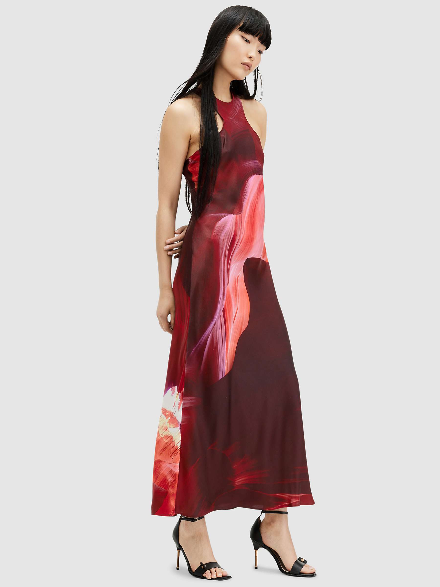 Buy AllSaints Betina Arches Racerback Maxi Dress, Canyon Purple/Multi Online at johnlewis.com