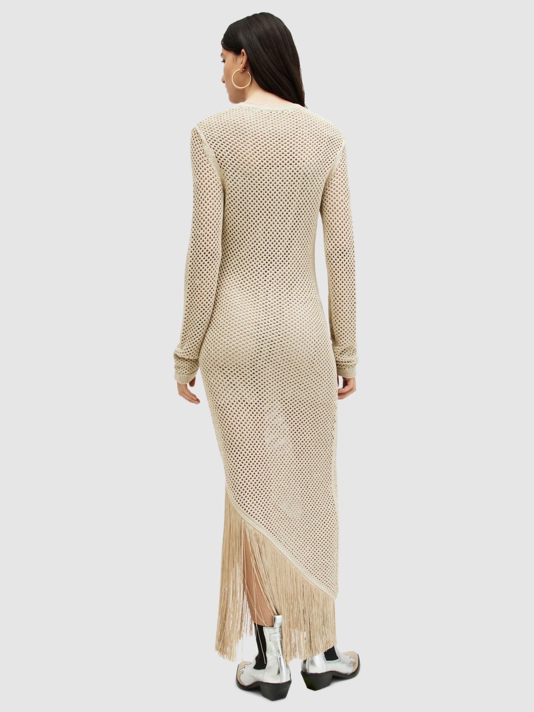 Buy AllSaints Jesse 2-in-1 Jumper Maxi Dress, Gold Online at johnlewis.com