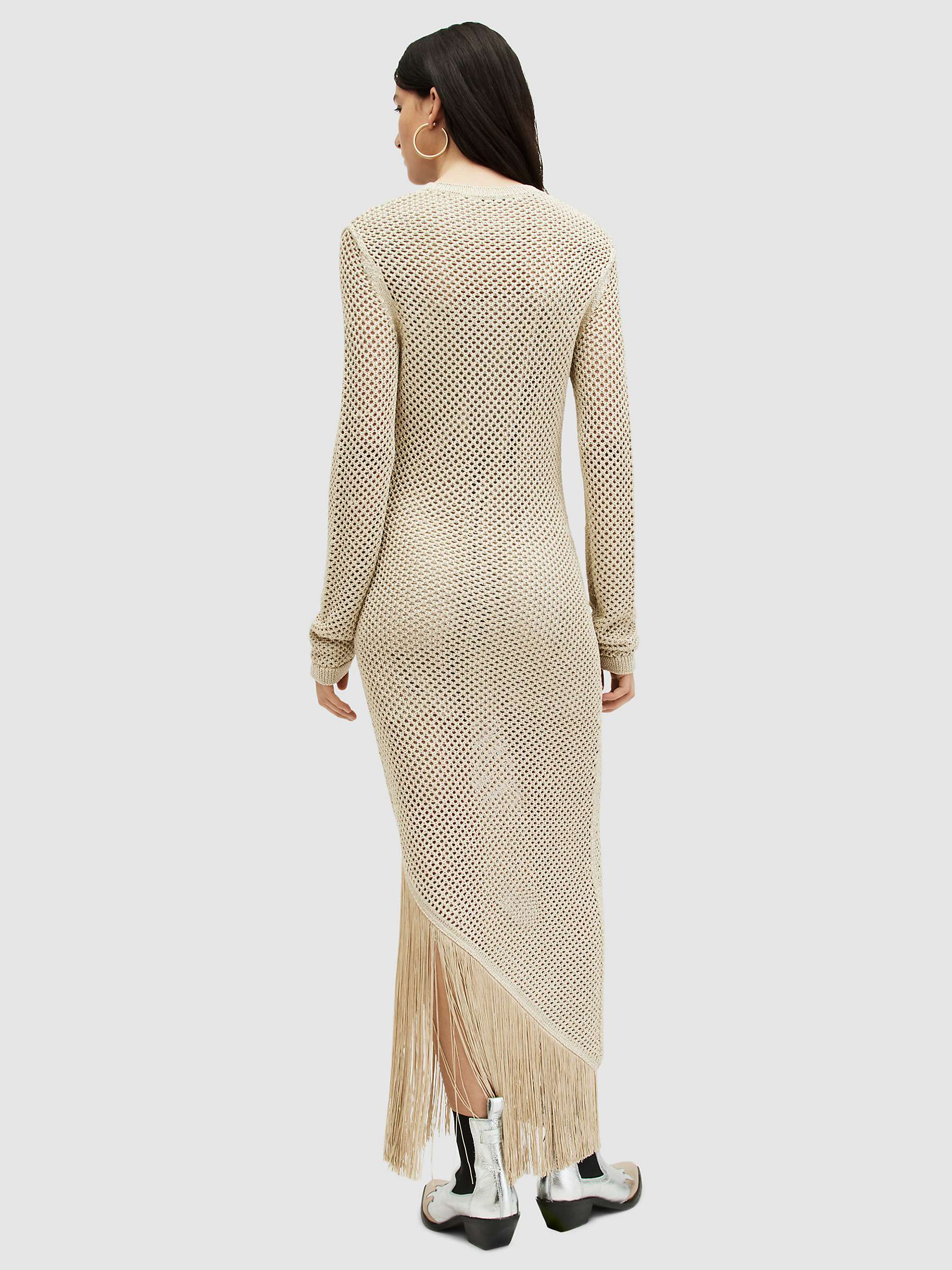 Buy AllSaints Jesse 2-in-1 Jumper Maxi Dress, Gold Online at johnlewis.com