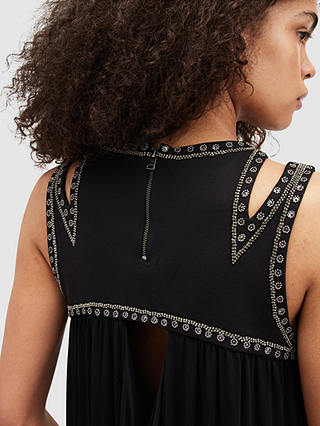 AllSaints Arizona Embroidered Maxi Dress, Black