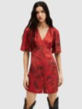 AllSaints Tian Sanibel Mini Dress, Rust Red, Rust Red