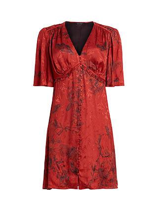 AllSaints Tian Sanibel Mini Dress, Rust Red