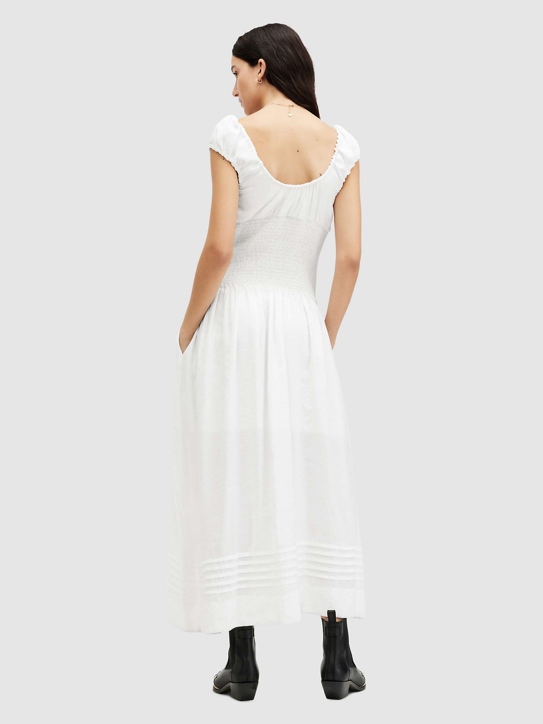 Buy AllSaints Eliza Maxi Dress, Chalk White Online at johnlewis.com