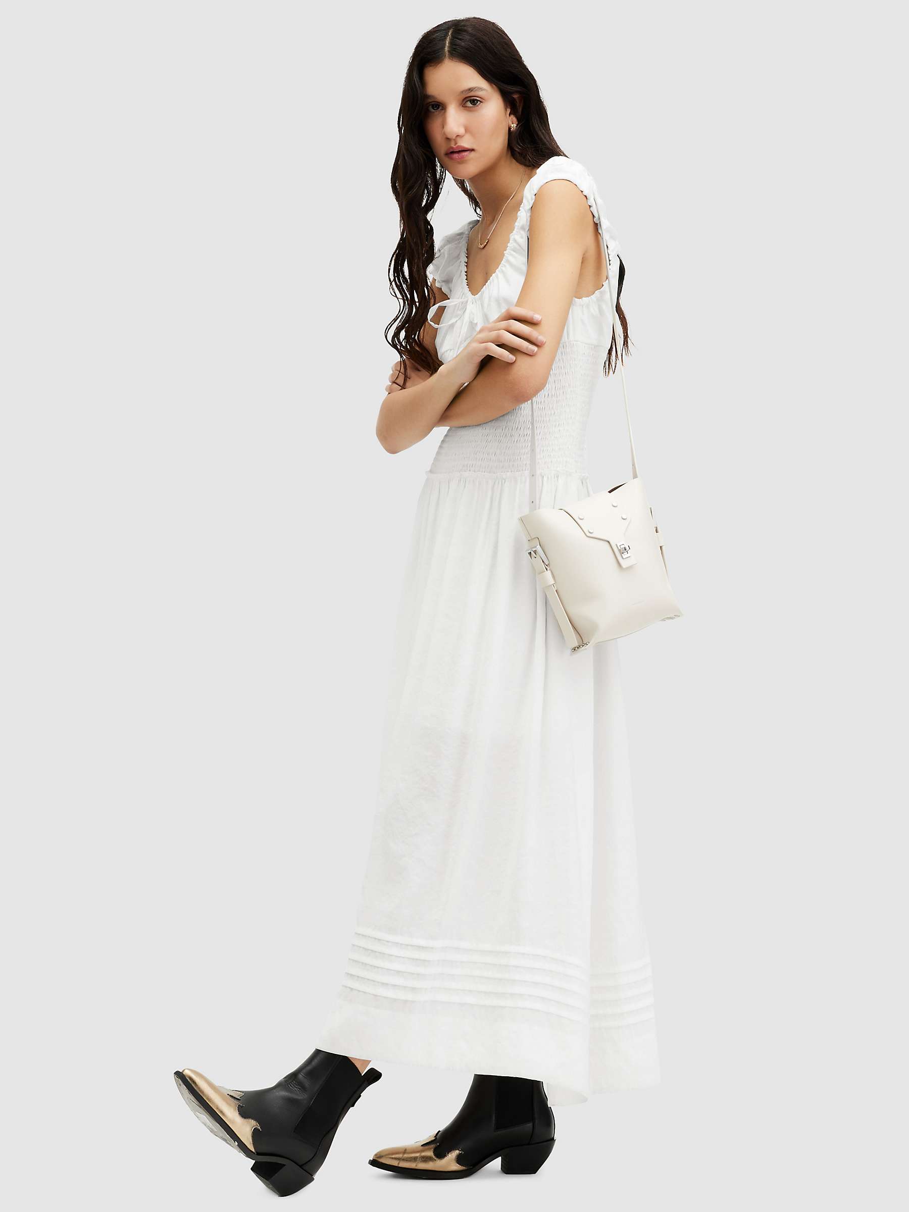 Buy AllSaints Eliza Maxi Dress, Chalk White Online at johnlewis.com
