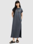 AllSaints Randal Anna T-Shirt Midi Dress, Washed Black