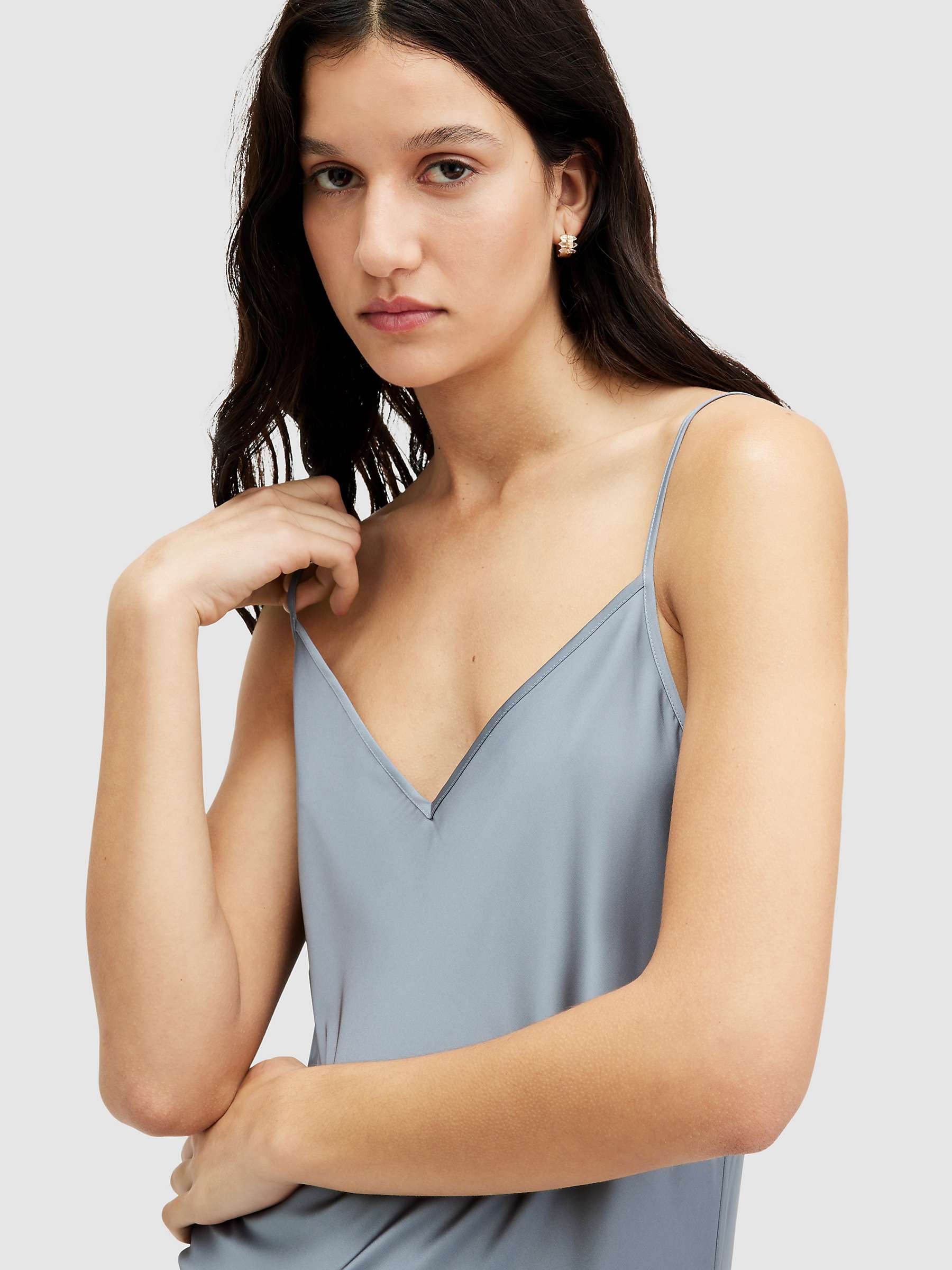 Buy AllSaints Hana 2-In-1 Midi Dress, Denim Blue Online at johnlewis.com