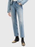 High Waisted Straight Leg Ankle Grazer Jeans, SOSANDAR