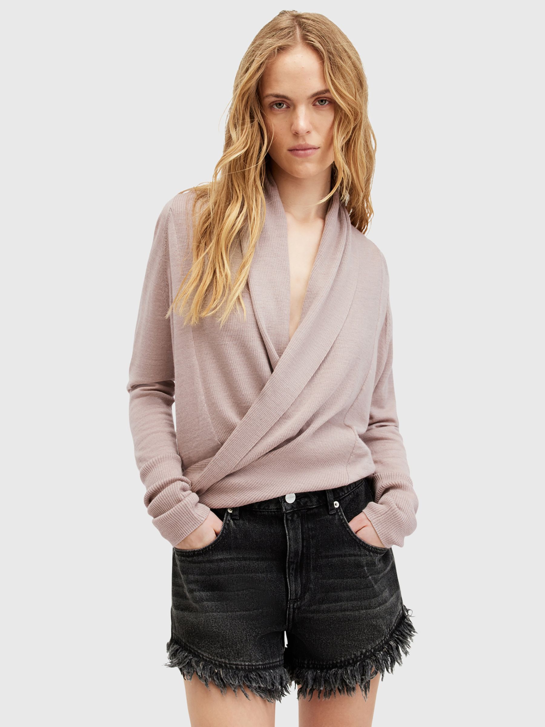 Buy AllSaints Wasson Pirate Wrap Wool Cardigan Online at johnlewis.com