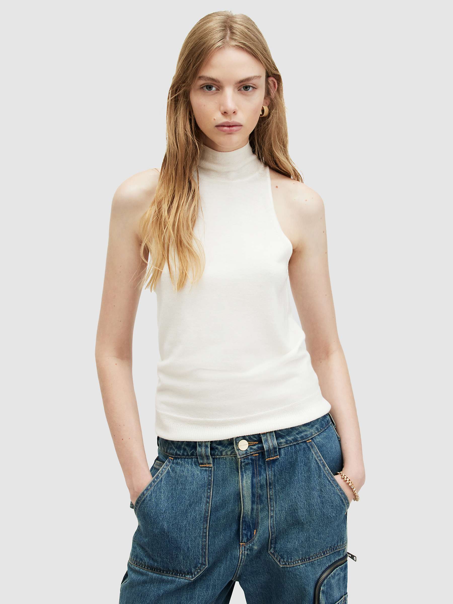 Buy AllSaints Connie Merino Wool Funnel Neck Top Online at johnlewis.com