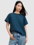 AllSaints Briar Plain Organic Cotton T-Shirt, Ink Blue, Ink Blue